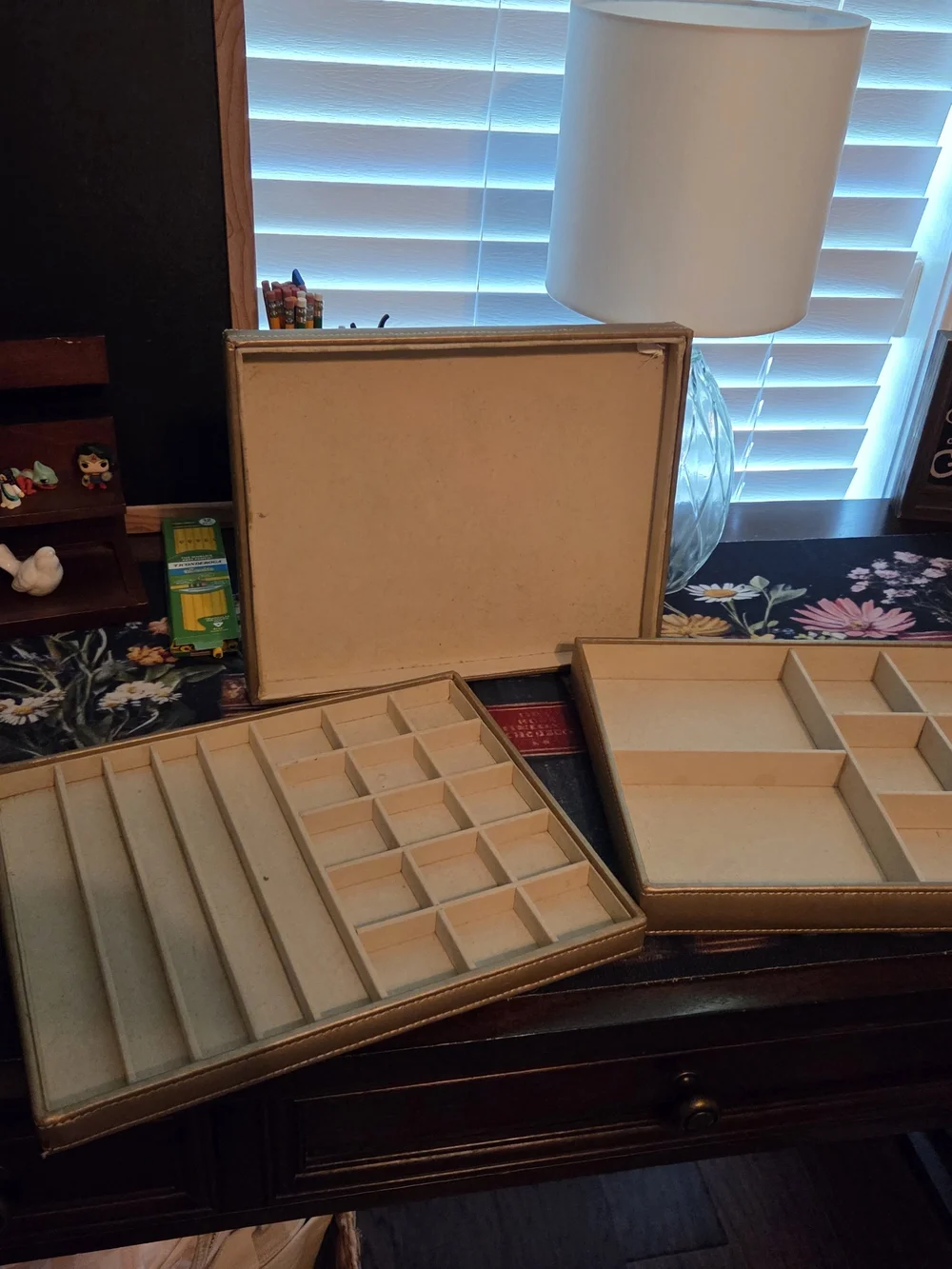 Jewelry and Accessory Storage Case Set in Cream - Unbranded